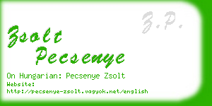 zsolt pecsenye business card